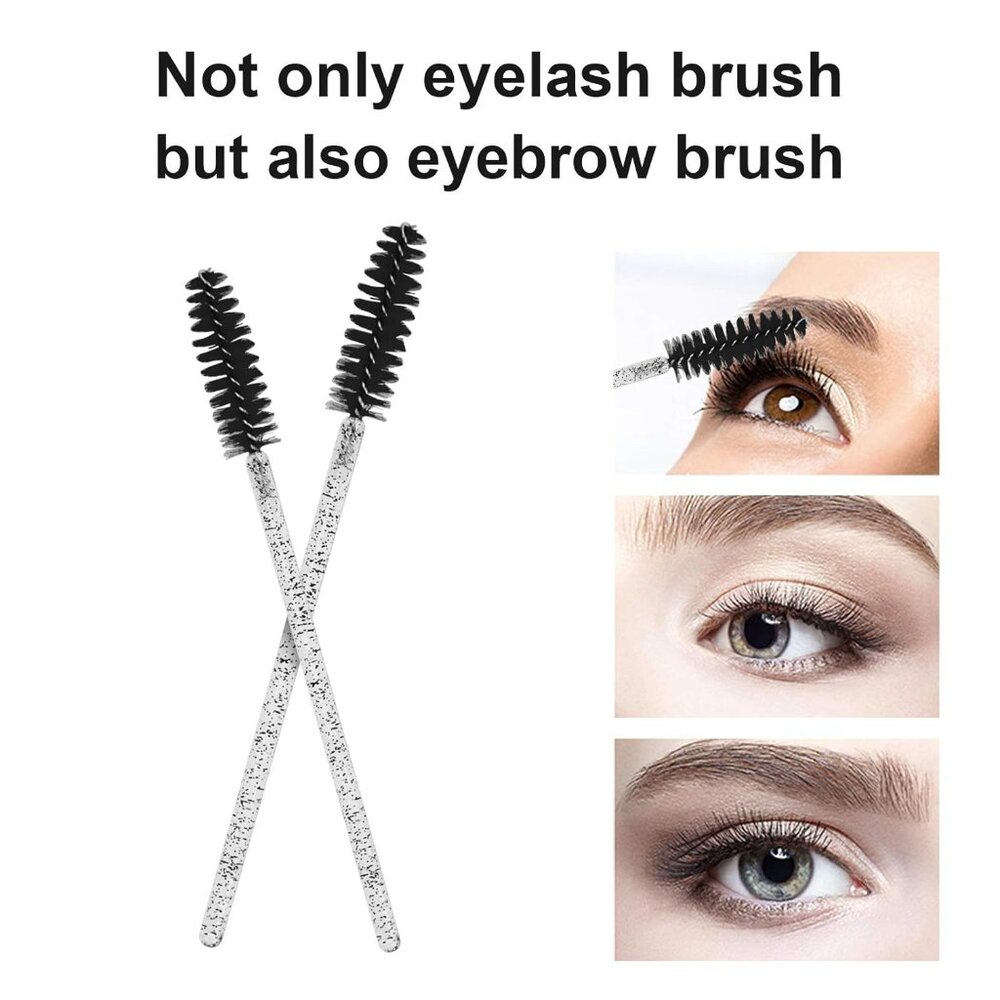 Soft Fiber Eyelash Brush Kit - 100PCS Disposable Applicators with Container - Picture 3 of 7